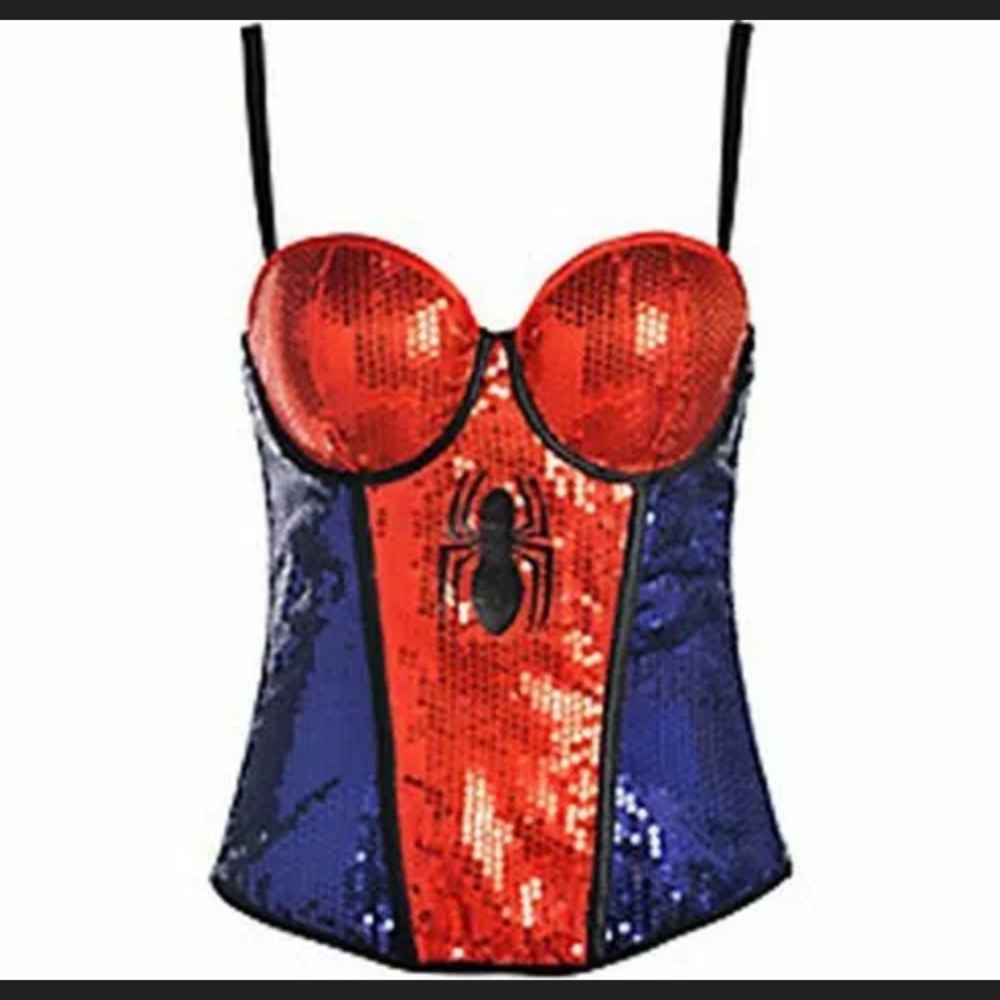 Sequin Spider-Man Corset. NWT. Size M/L
